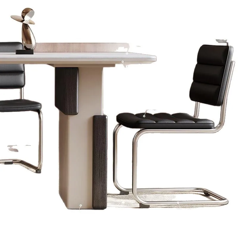 

Microcrystalline stone dining table restaurant dining table light luxury high-end minimalist dining table