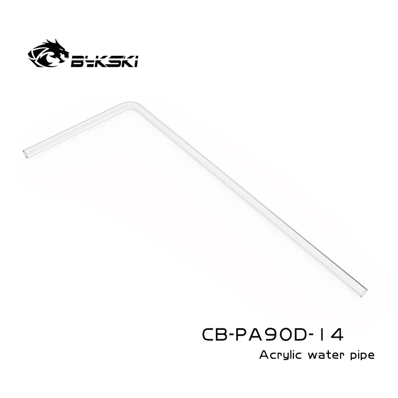 1pcs BYKSKI PC Water Cooling Pipe 90 Degree Bending Elbow Acrylic PMMA Hard Tube OD12/14/16mm