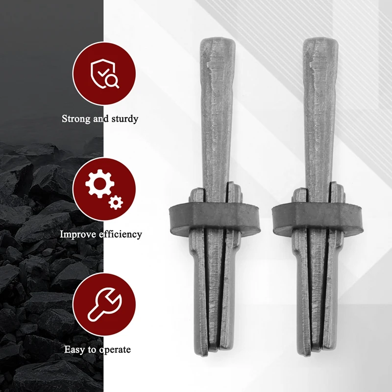 ABGG-7 Set nuevo divisor de piedra 9/16 pulgadas cuñas de enchufe de Metal y cuñas de plumas divisores de roca de hormigón herramienta de mano