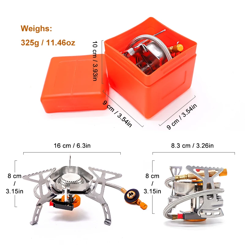 Tourist Burner Camping Wind Proof Gas Stove Outdoor Strong Fire Stove Heater Portable Folding Ultralight Picnic Cooker Supplies