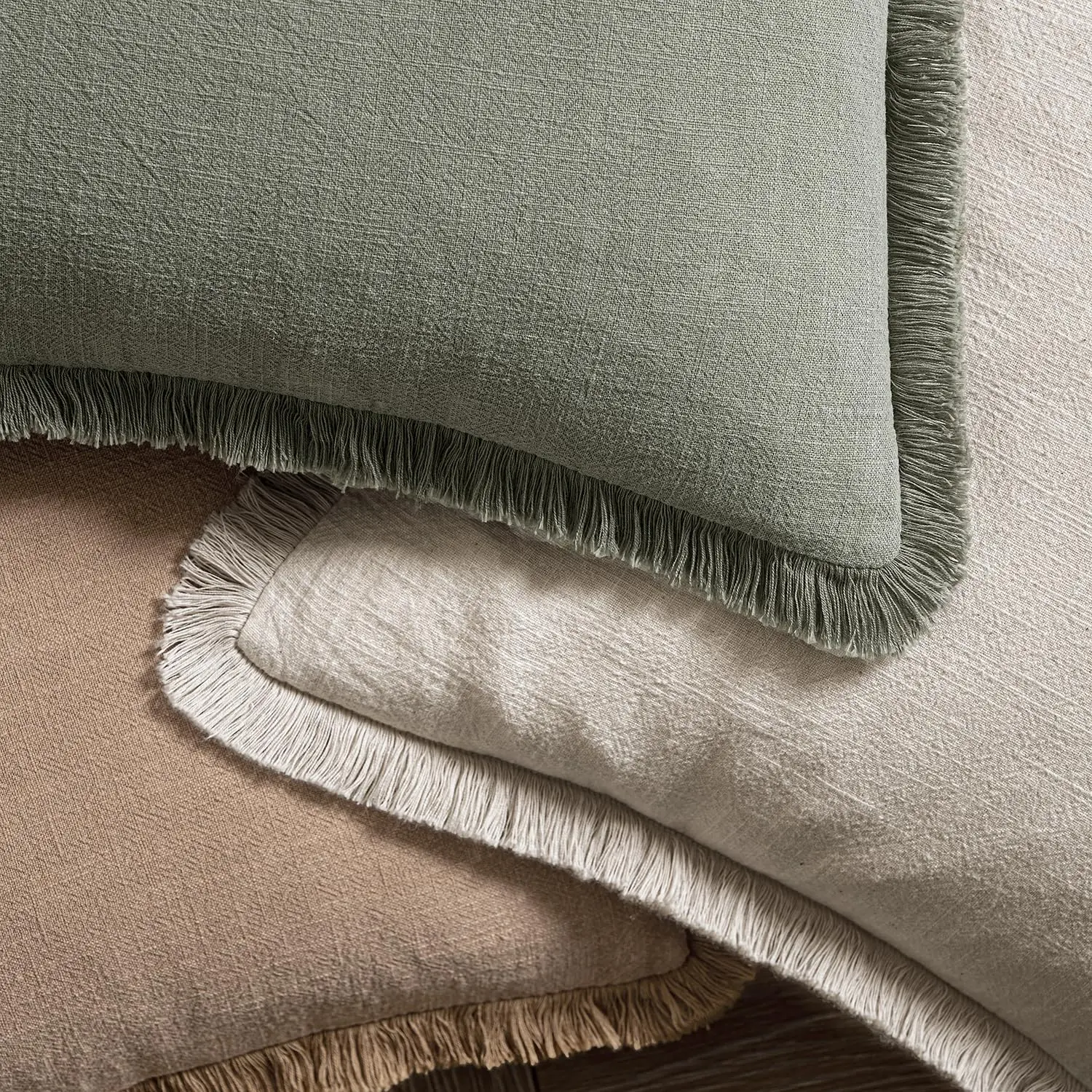 Rosa Dekorative Sofakissenbezüge Neutrale Leinen-Fransen Zierkissen Boho Akzent-Kissen für Bett Sofa Wohnzimmer 45x45cm – Detail 10