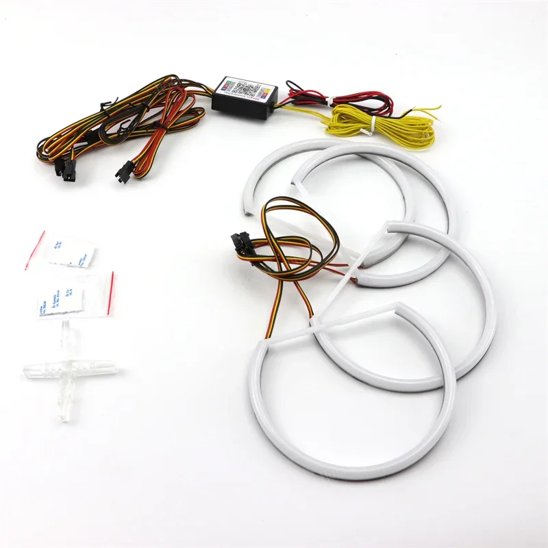 320i 323i 325i High Quality Colorful RGBW Cotton LED Angel Eyes For BMW E46 1998-2002 Revolving Dynamic Light Sequential Flowing view 4