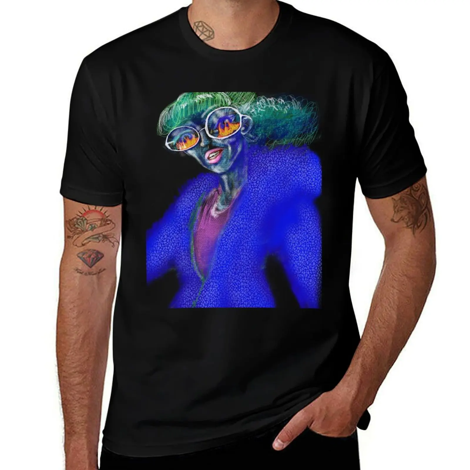 Walking Past Fire T-Shirt Work Daily Short Sleeve Top