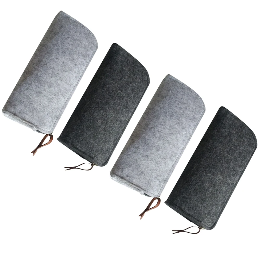 

4pcs Felt Pencil Case Large Capacity Pen Bag Stationery Storage School Supplies Zipper ganizer Pouch Makeup Bag