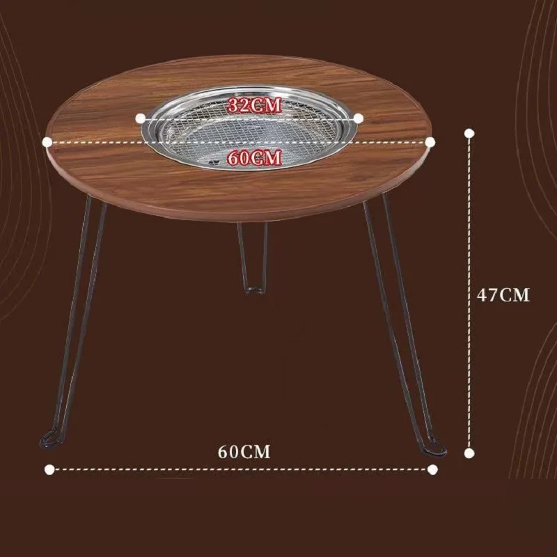 Portable Smokeless Barbecue Grill, Camping Supplies, Outdoor Camping Supplies, Tea Around the Stove, Lightweight Mini Table