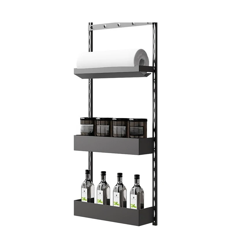 

kitchen high cabinet, door panel multi-functional shelf, four-layer narrow cabinet seasoning storage basket