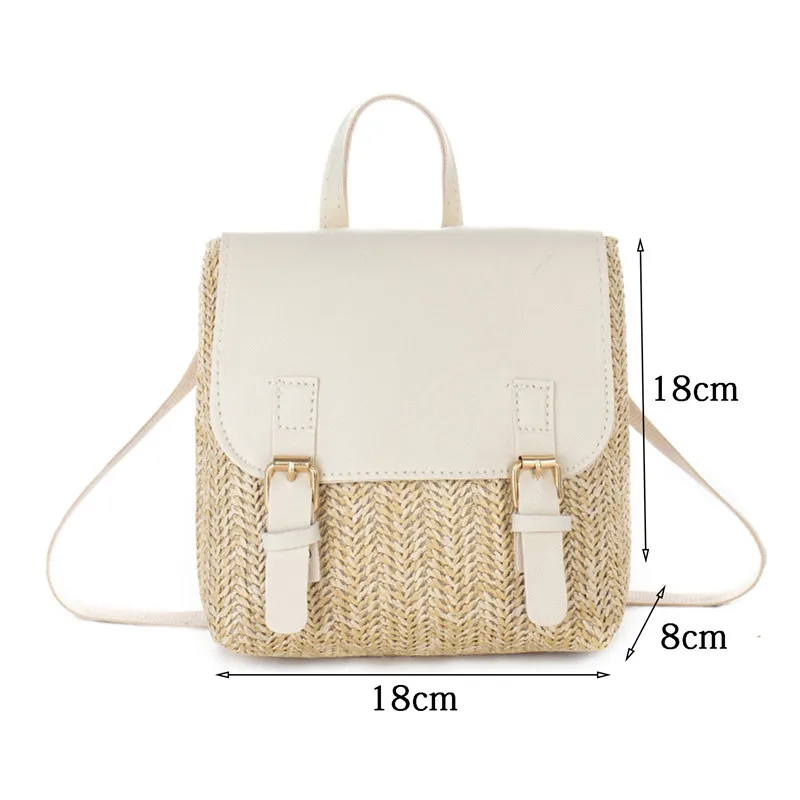 Mochila Tecida Rattan para Mulheres, Mini Bolsa de Tecer Retro High-End, Moda, Sacos De Palha De Lazer, Design De Nicho