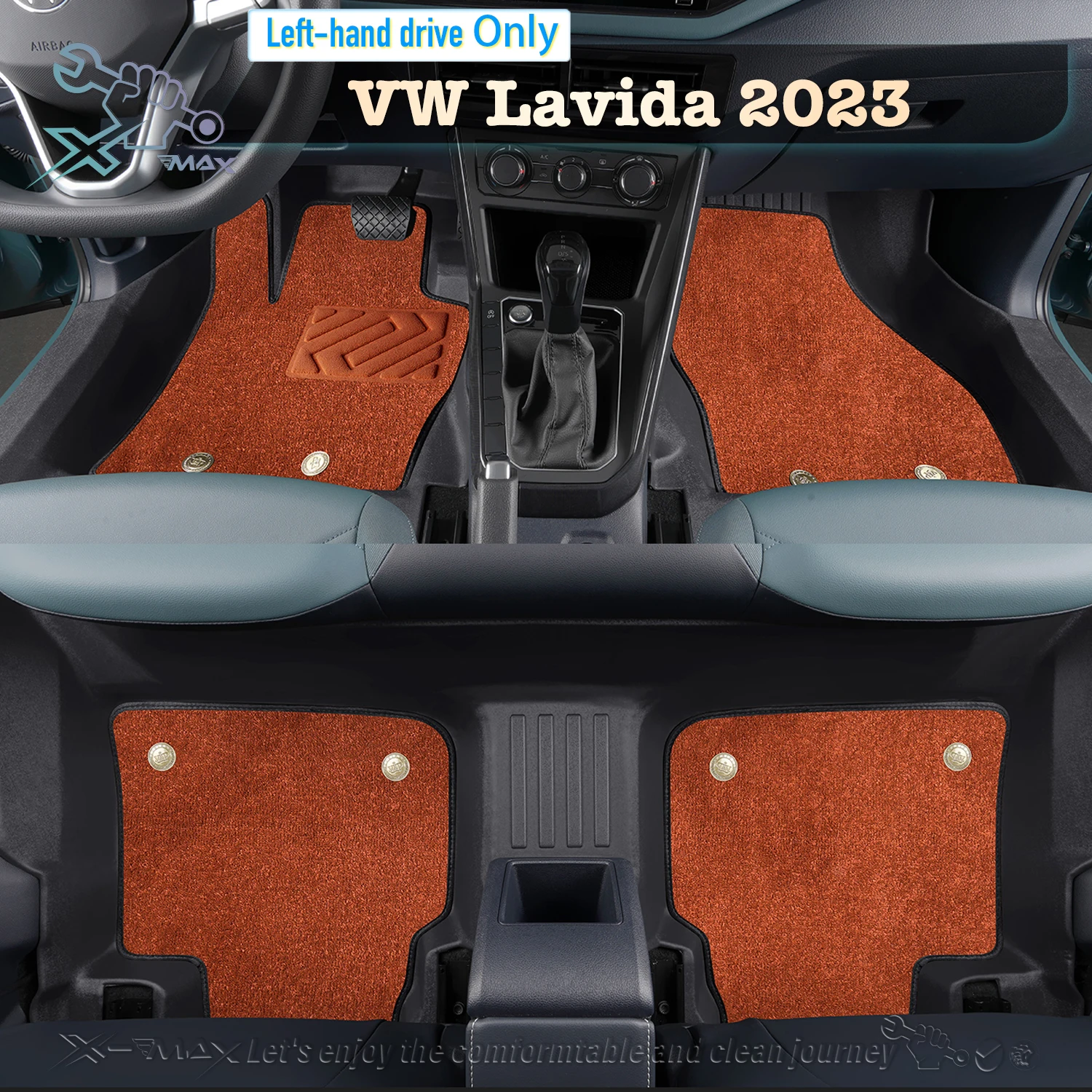 

Left-hand Drive Car Floor Mat For VW Lavida 2023 Full Surround Foot Mat Automotive Floor Mat Floor Liner Water-proof Mat