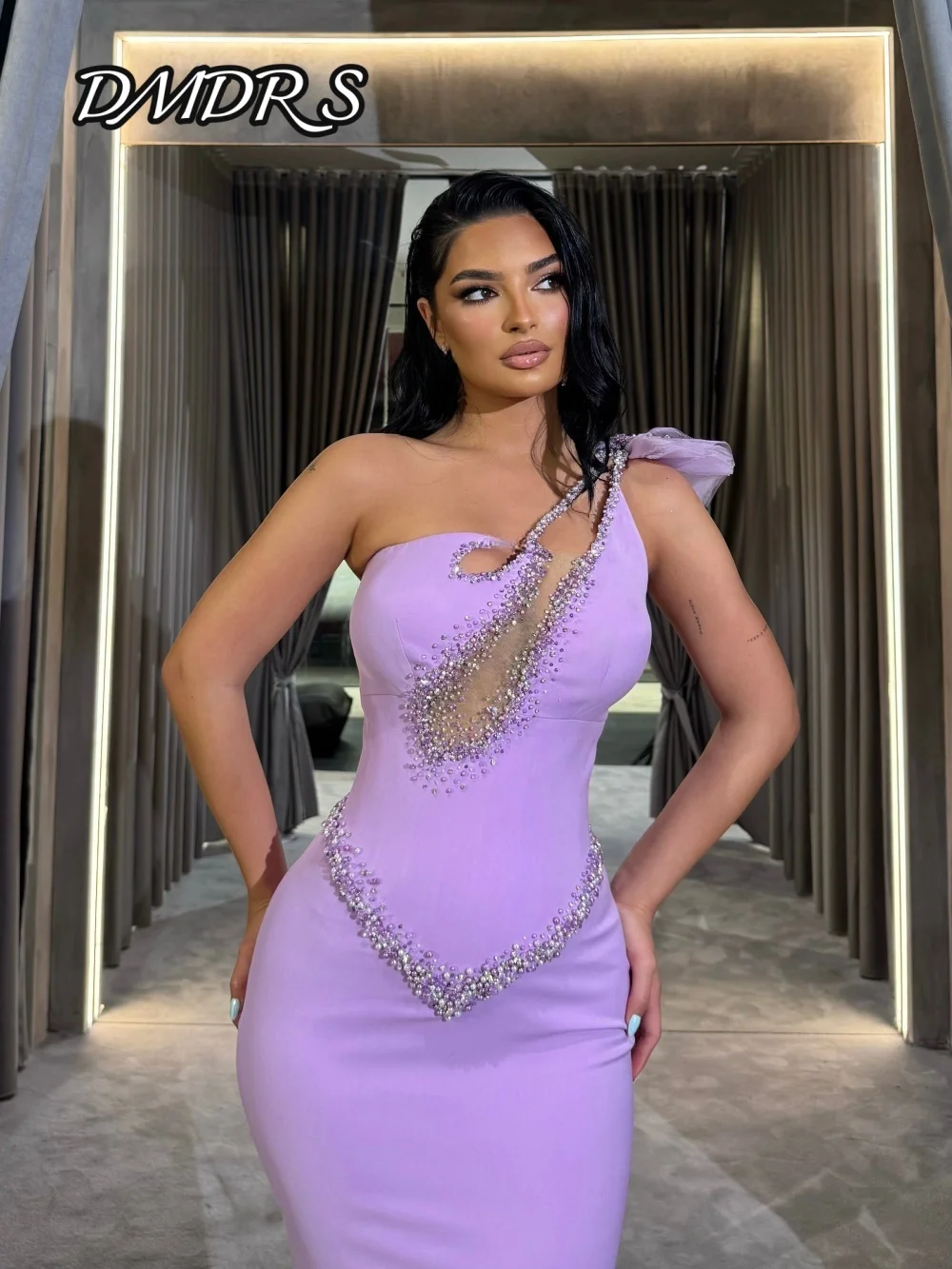 

Charming One Shoulder Evening Dress 2025 Classic Sleeveless Beaded Party Gown Elegant A-line Floor Length Party Dresses فساتين س