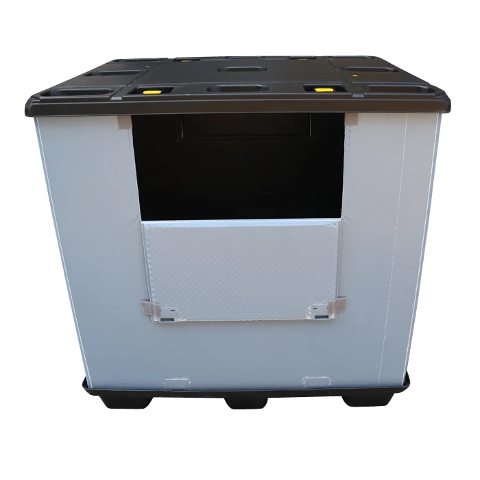 

Customized Size Large Container Foldable Pallet Logistic Storage Turnover Moving Crate with Lid Plastic Coaming Box