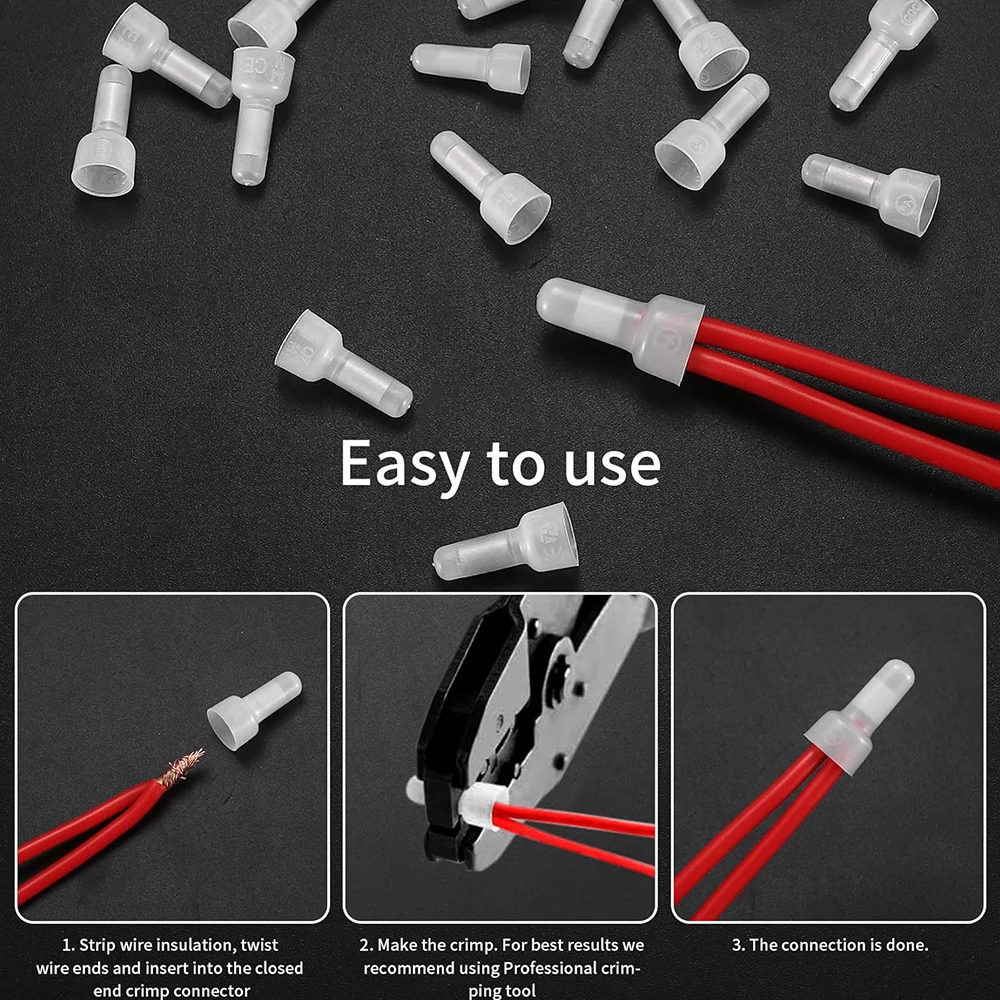 120 قطعة نهاية مغلقة تجعيد موصلات CE1 CE2 CE5 عدة النايلون معزول مغلق نهاية سلك غطاء موصلات الأسلاك محطات غطاء تجعيد