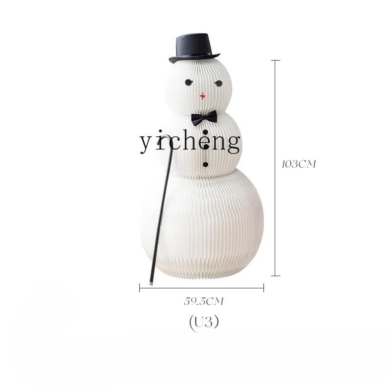 

Tqh Christmas Decorative Paper Snowman Ornaments Shopping Window Store Outdoor Props Big Festival