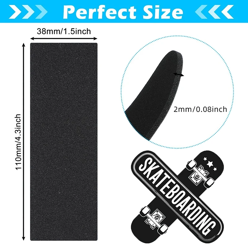 48 Pieces Fingerboard Foam Grip Tape Adhesive Foam Tape Non Slip Foam Grip Tape For Mini Skateboard