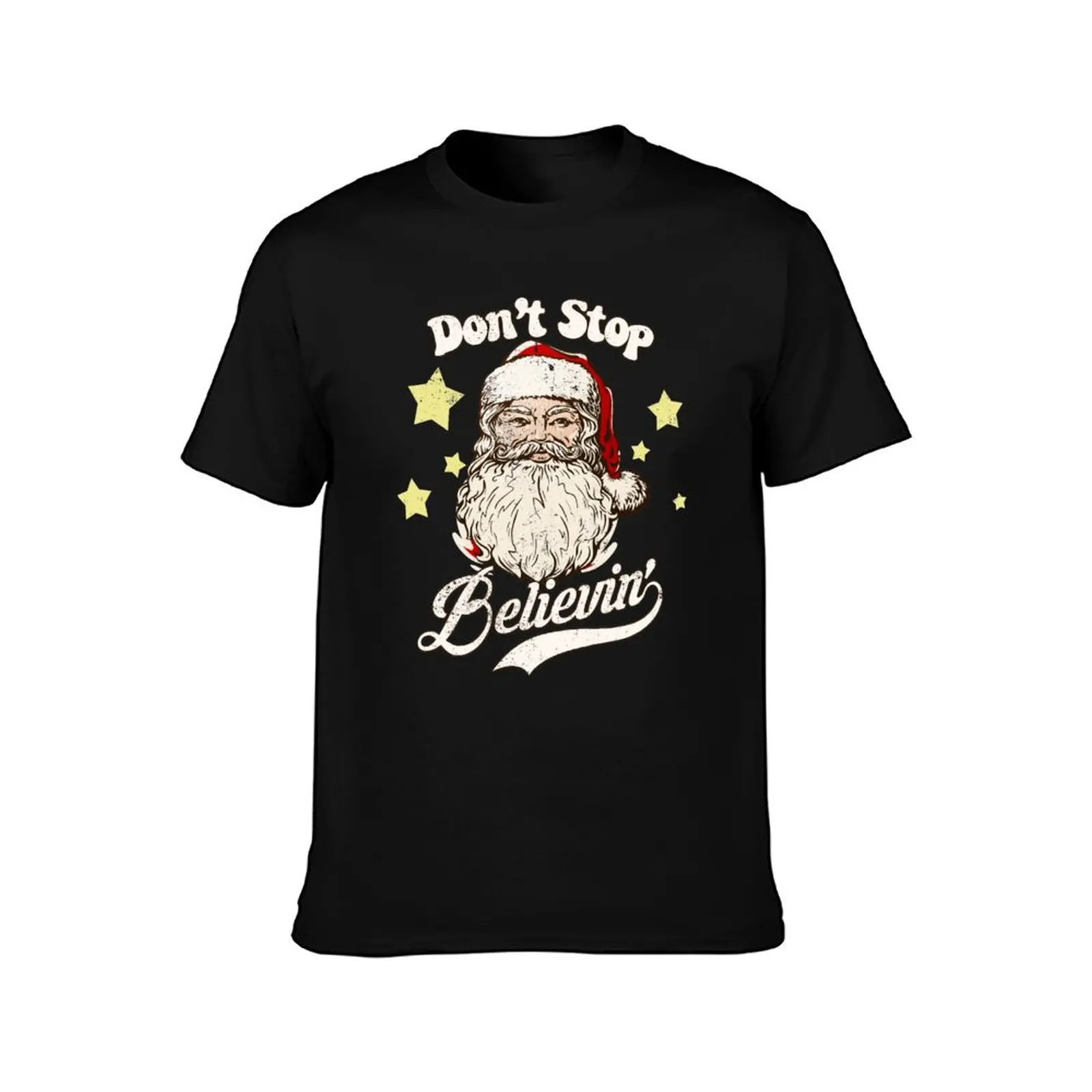 Christmas Santa Don't Stop Believin T-Shirt Plus Size Loose Fit T-Shirt