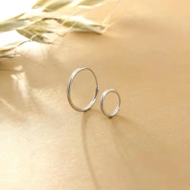 SOMILIA Small Hoop Earrings for Women and Man,925 Sterling Silver Jewelry 1.2MM Fashion 18K Golden Women Earrings 10-20MM