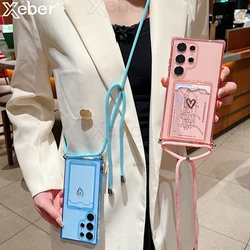 Crossbody Wallet Colorful Love Heart Card Holder Case For Samsung S25 S24 Ultra S23 FE S22 Plus A73 A55 A54 5G A53 A34 A15 Cover