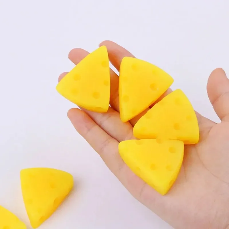 2024 New Cute Cheese Squishy Toys Soft 3D Dessert Squeeze Party Relaxed Relief Sensory Squishies Clear Simulation Toys Gift