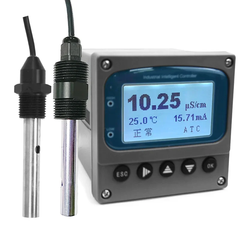 Industrial Water Test Salinity/TDS Controller Kit With EC Meter, Online Generic Digital TDS Temp Conductivity Monitor Meter