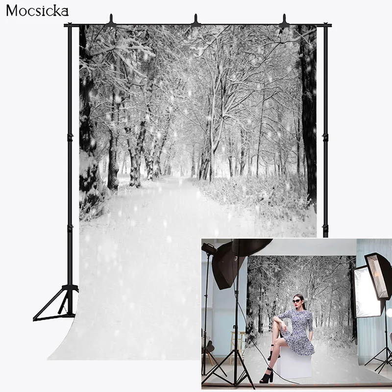 

Winter Forest Photography Backdrops Snowflake Natural Scenery Photoshoot Artistic Portrait Photographic Studio Photo Backgrounds