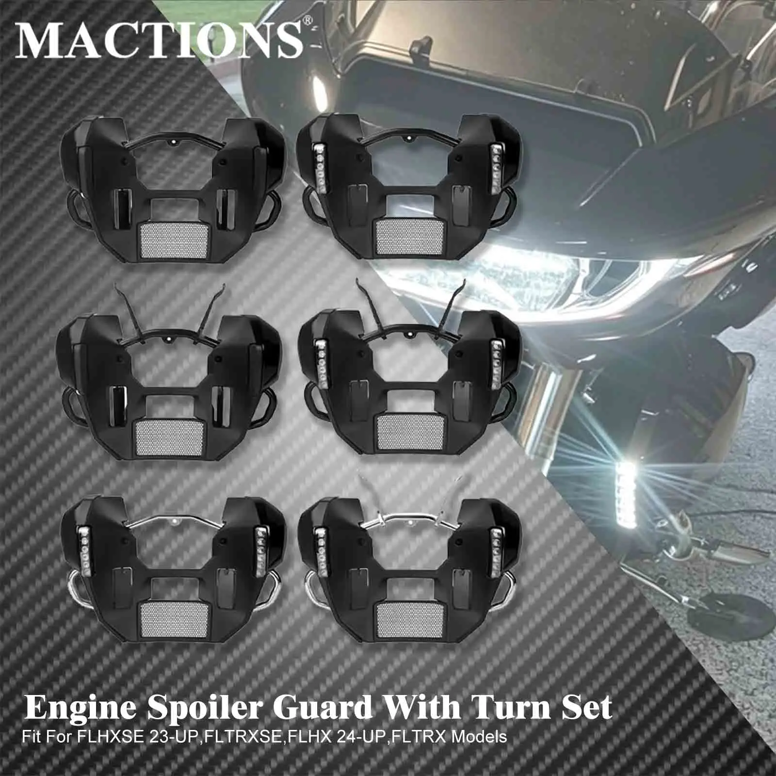 Motorcycle Fairing Spoiler Lowers Highway Engine Crash Bar Support Bracket Set For Harley Touring 2023-Up Road Street Glide FLHX