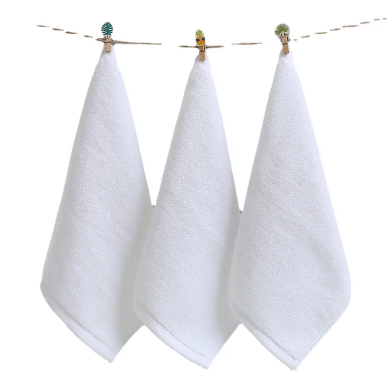 10pcs/Lot White Small Face Hand Towels Kitchen Hotel Restaurant Kindergarten Cotton Towel for Beauty Salon