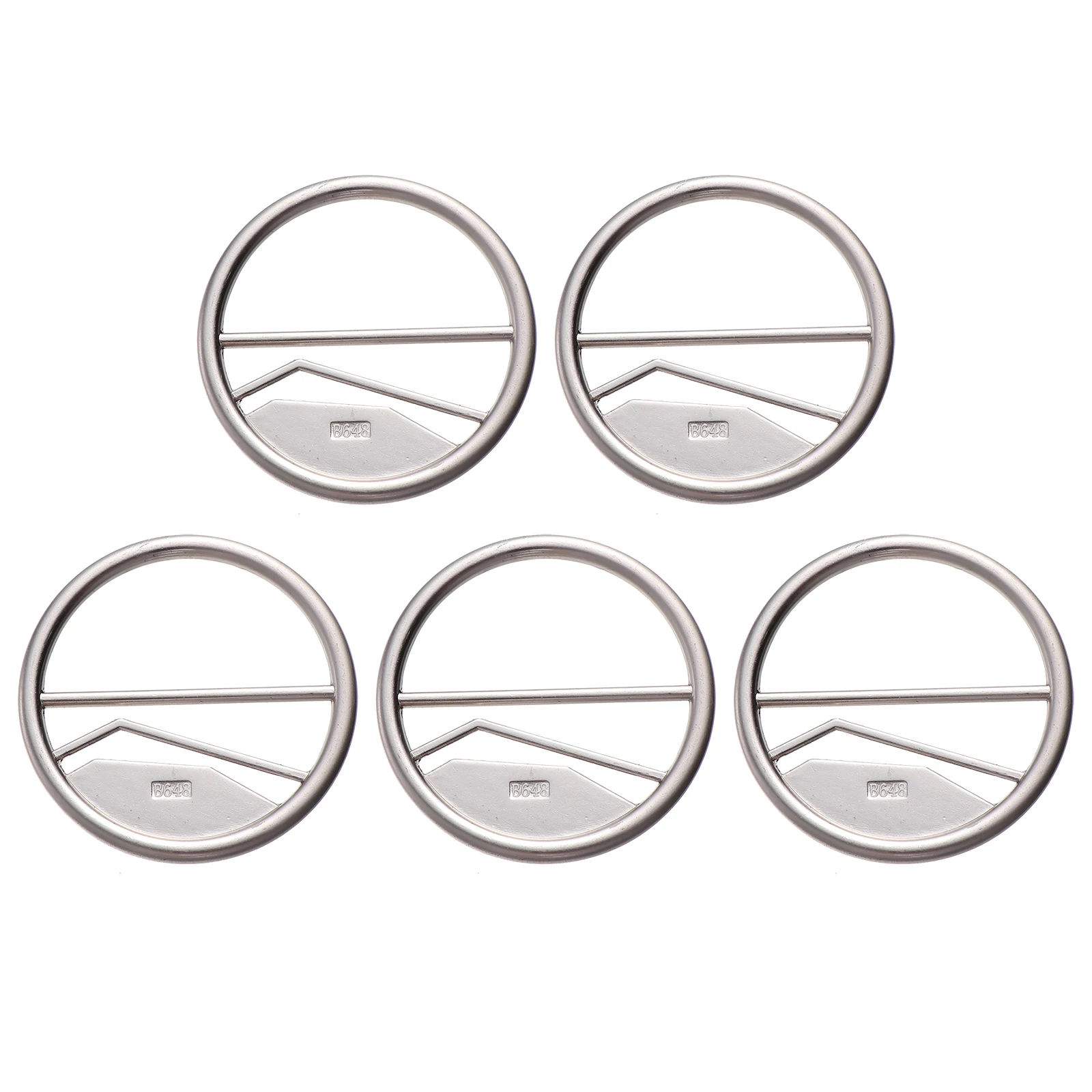 

5pcs Scarf Rings Silver Metal Clamp Rings For Women Elegant Outfit Buckles Decorative Cloth Accessories Handicraft Sewing