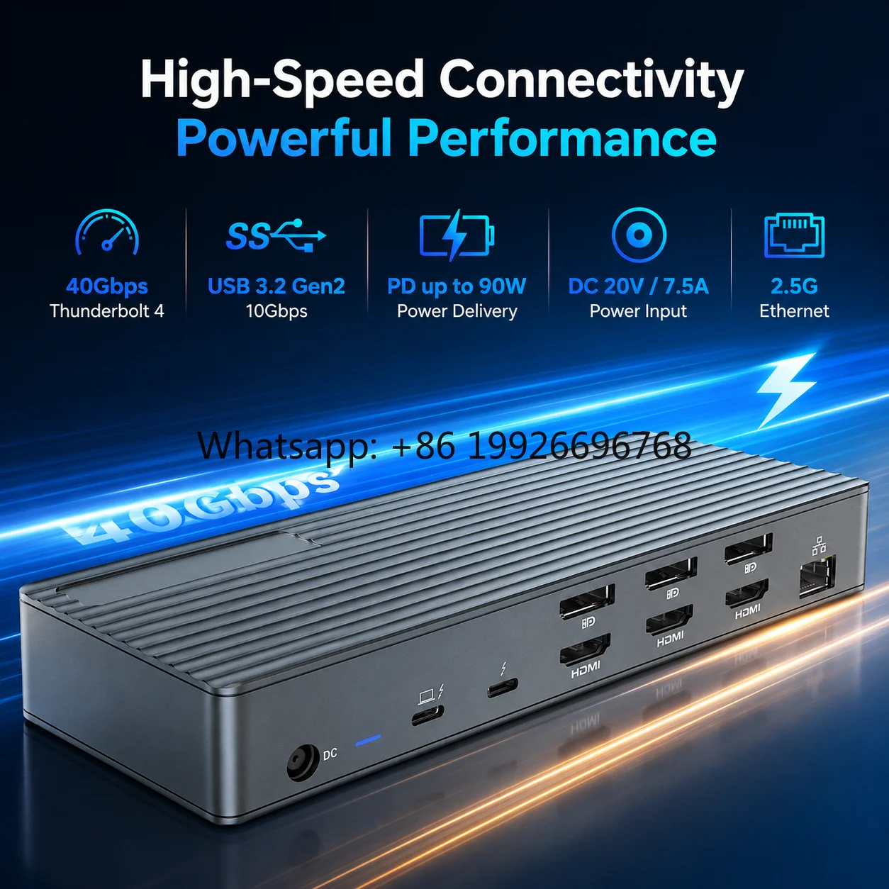 20-in-1 Thunderbolt 4 USB4 Docking Station 40Gbps 8K*60Hz Dual HDMI DP 4K DisplayLink 2.5G RJ45 90W PD USB-C Hub SD/TF Audio