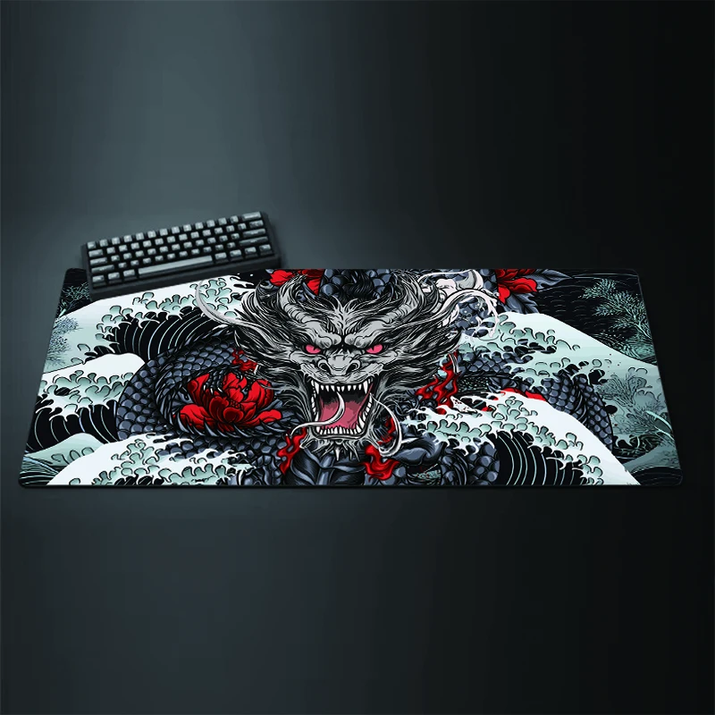 Large Game Mouse Pad Japanese Dragon Gaming Accessories HD Print Office Computer Keyboard Mousepads XXL PC Gamer Laptop Desk Mat