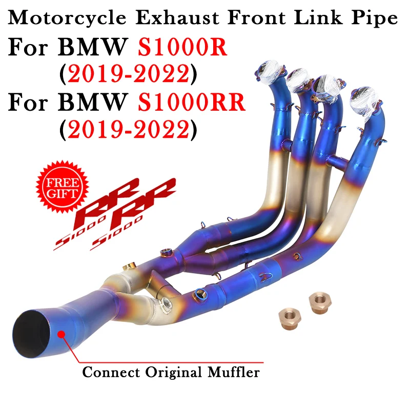 

Slip On For BMW S1000R S1000RR S1000 R RR 2019 2020 2021 2022 Motorcycle Exhaust Front Link Pipe Modify Escape Moto Muffler Bike