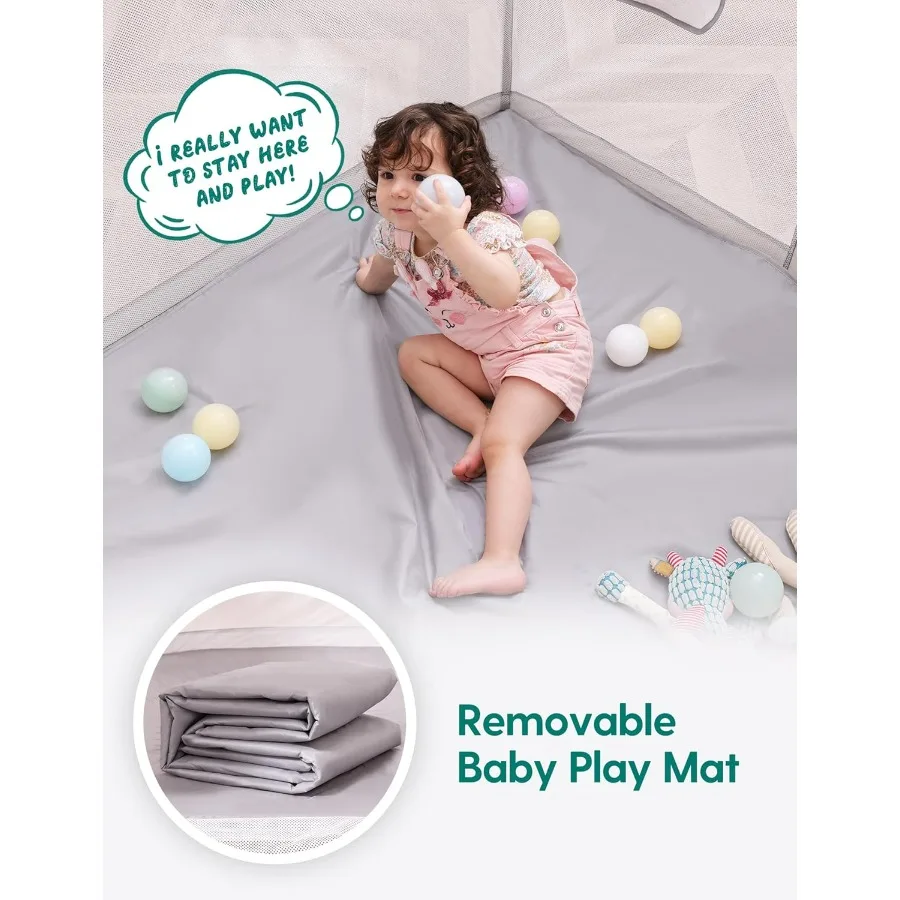 Box per bambini pieghevole con tappetino 46×46 Parco portatile per neonati e bambini piccoli Scegli i genitori Vincitore dei premi Ideal Indoor Outdo