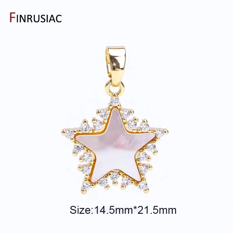 Hochwertige 18K vergoldete Messing-Herz- und Sternanhänger für die Schmuckherstellung, Muschel-Schmetterlingsanhänger für DIY-Halsketten- und Armbandherstellung. – Detail 28