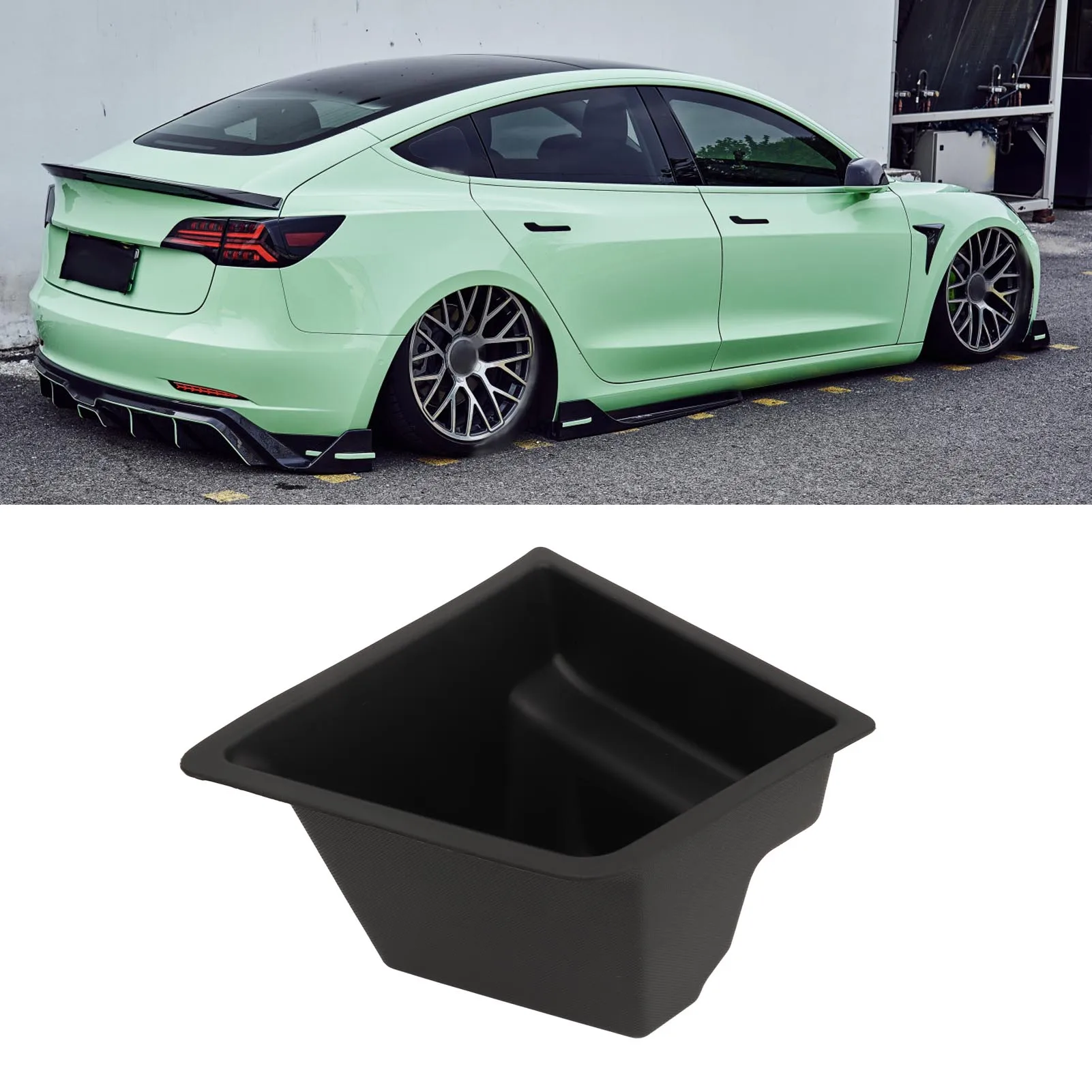 

Rear Trunk Organizer Left Side - Reduced Noise, Easy to Clean Storage Box Replacement for Tesla Model 3 2021 to 2023