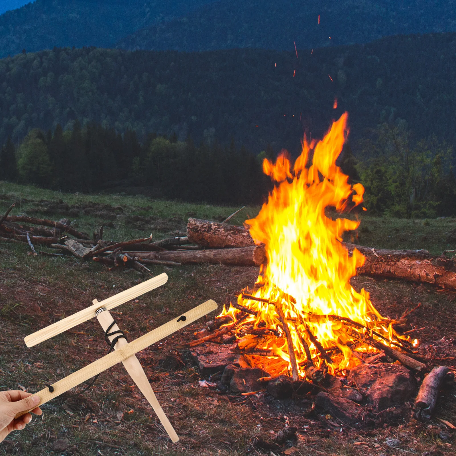 1 set Fire Starters Camping Equipment Beige Drill Kits Child Friction Rod Outdoor Gear Campfire Tools Starting Kit