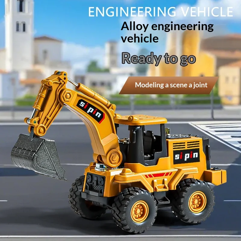 Sipin Realistic Alloy Excavator Inertia Powered Toy Truck With Movable Joints For Boys Toddlers Kids Indoor Outdoor Sandbox Play