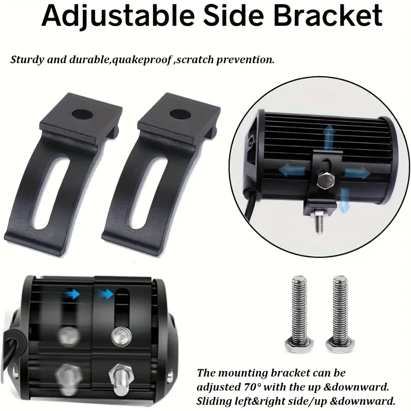 LED Light Bar Mounting Bracket - Mounting Brackets Universal Adjustable Slide Mounted Base for Work Light Bar LED Pod (Pack of 2