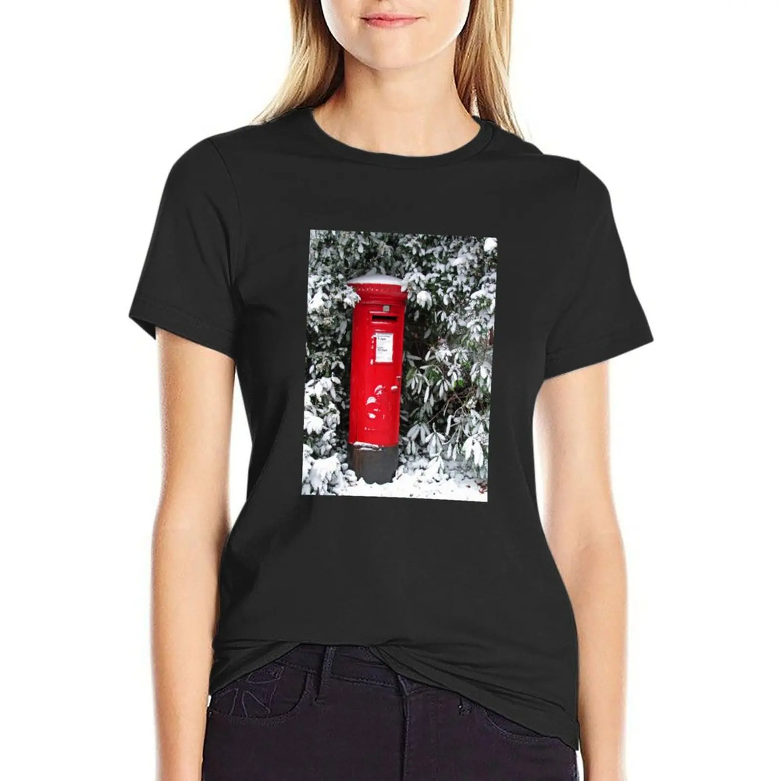 Pillar Box in the Snow T-Shirt sublime tees Female clothing anime t shirts for Women