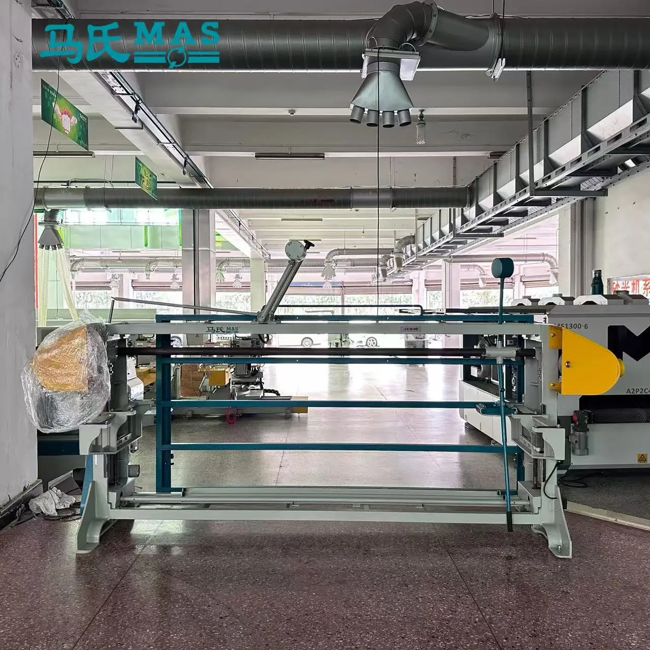 MAS MM2015 Long Belt Sander Polishing Machine Manual Horizontal Woodworking 3KW 350KG High 2500x1200mm Sliding Table High