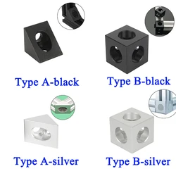 4pcs Aluminum Extrusion Profile 2020 Block Cube Angle Corner Connector Wheel Regulator Corner Three Way Connector 90 Degree