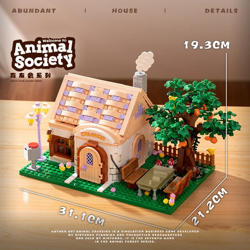 MOC Flower Tree House Building Blocks Set Animal Forest Vacation Cottage Hut Architecture Toys Adults Kids Birthday Holiday Gift