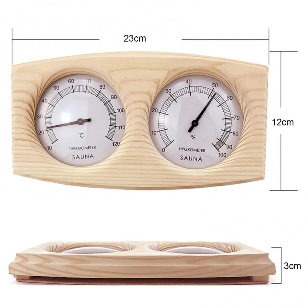 2 in 1 Sauna Room Wooden Thermometer Hygrometer Steam Temperature Humidity Meter