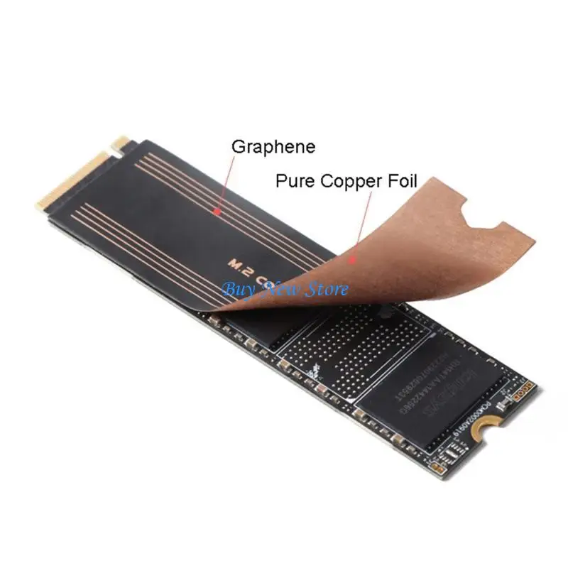 

20CE M.2 Copper Metal Heat Sink Heatsink Hard Disk Cooling Sticker for Laptop