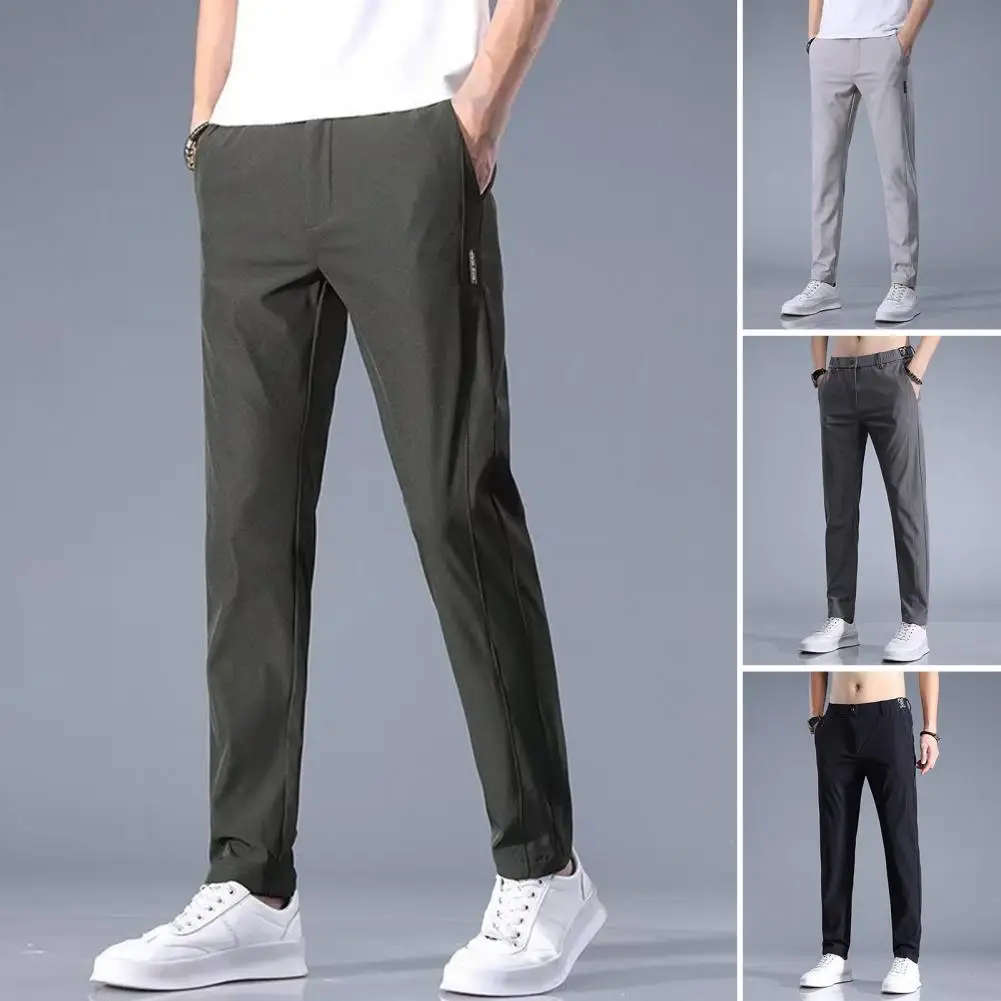 Golf Pants Men's Summer Ice Silk High Elastic Ultra-thin Casual Trousers Quick-drying Running Golf Wear Sweatpants