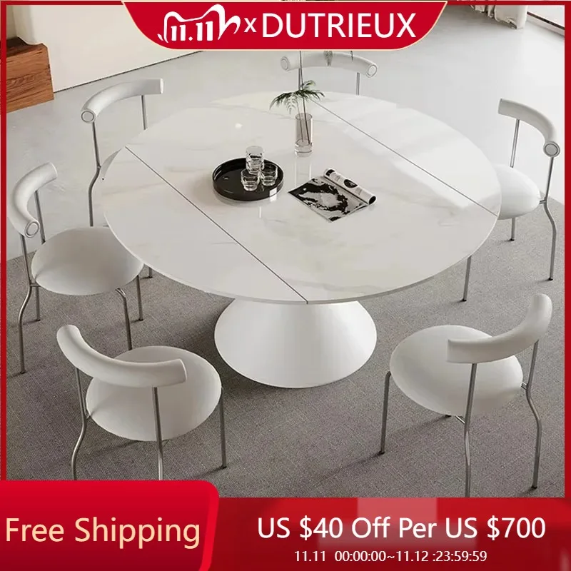 

Round Kitchen Dining Table Living Room European Nordic Modern Cheap Dining Table White Big Mesas De Comedor Unique Furniture