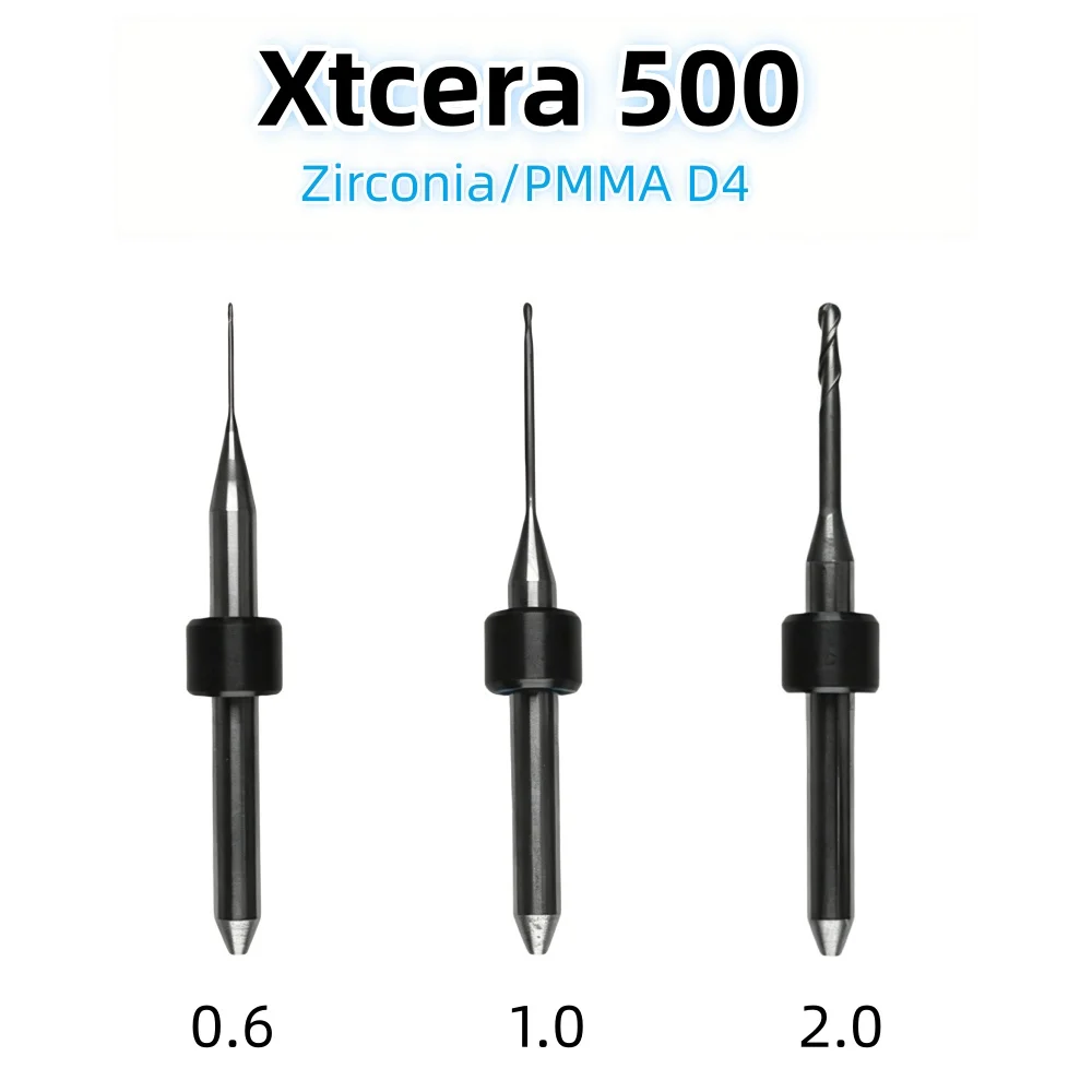 Xtcera 300/600E Dental Milling Burs for Zirconia Lithium Disilicate/Emax PMMA Metal D4 DC Diamond Coating CAD/CAM Milling Needle