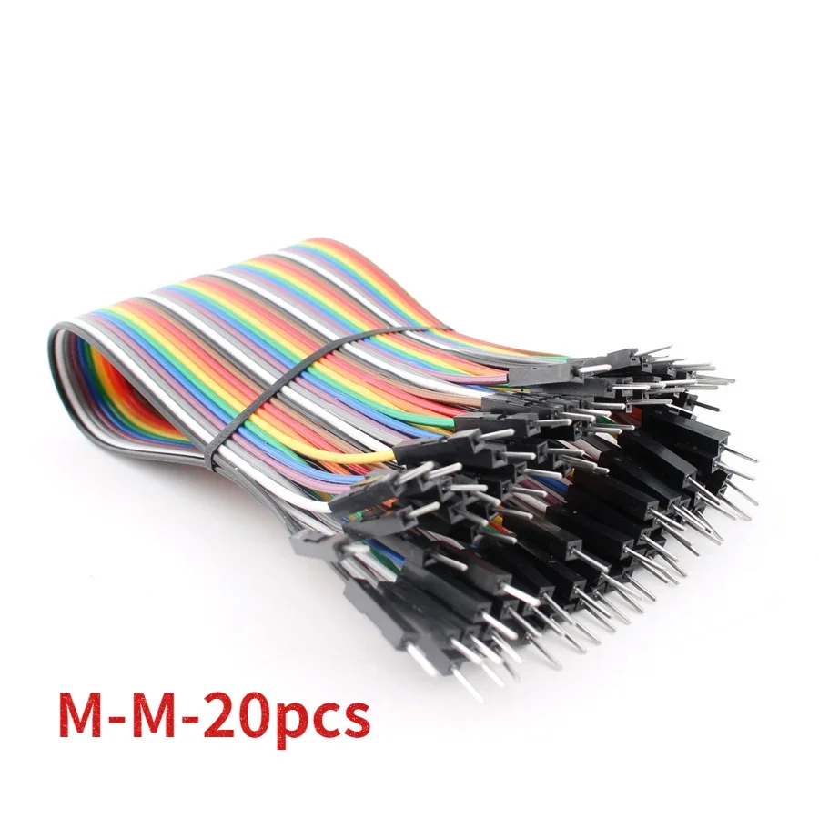 20-poliger Überbrückungsdraht, Dupont-Leitung, 20 cm Stecker auf Stecker + Buchse auf Stecker + Buchse auf Buchse, Dupont-Kabel, für Arduino DIY-Elektronik-Kit
