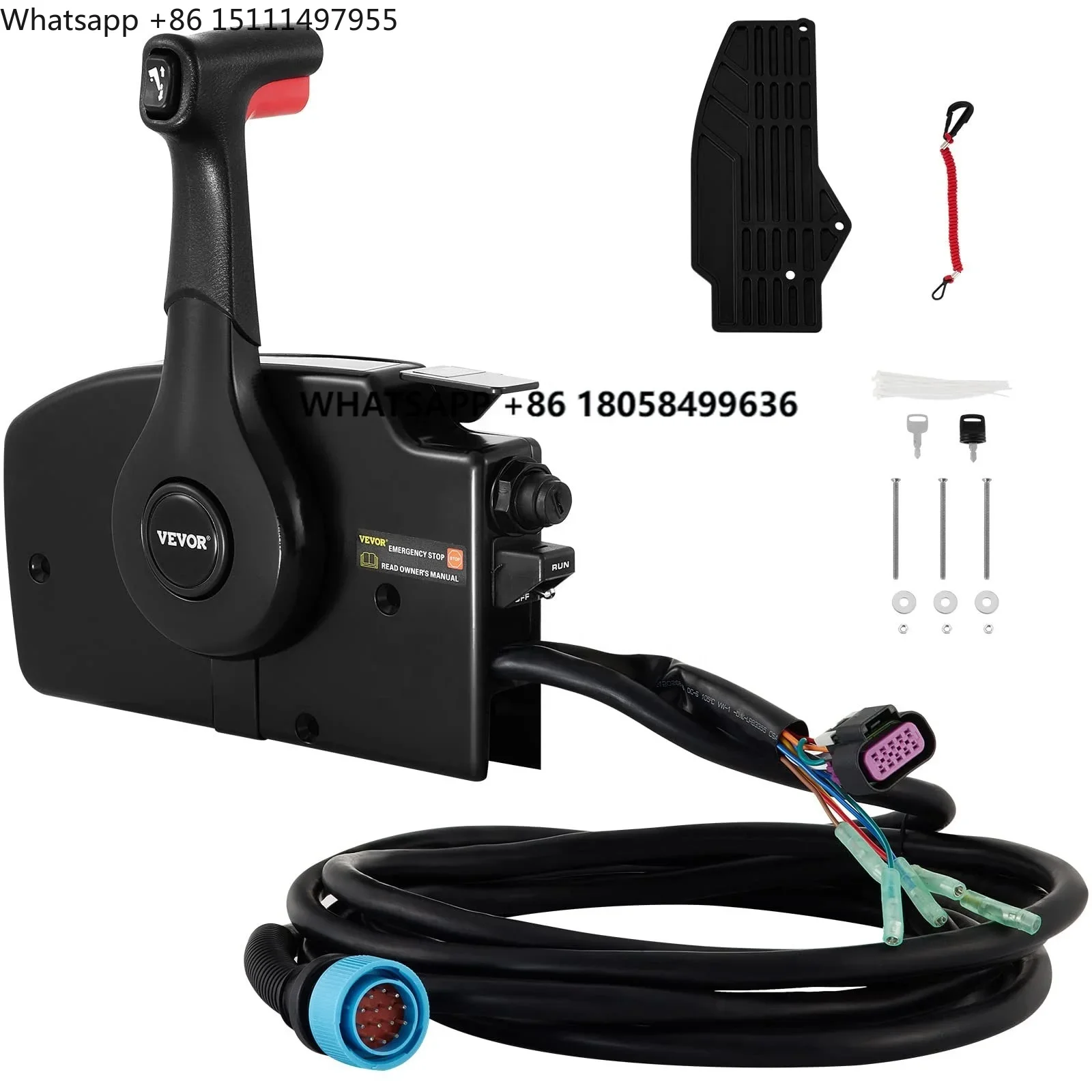 881170A13 Boat Throttle Control for  Side Mounted Outboard Remote Control Single Lever Binnacle with Key Switch