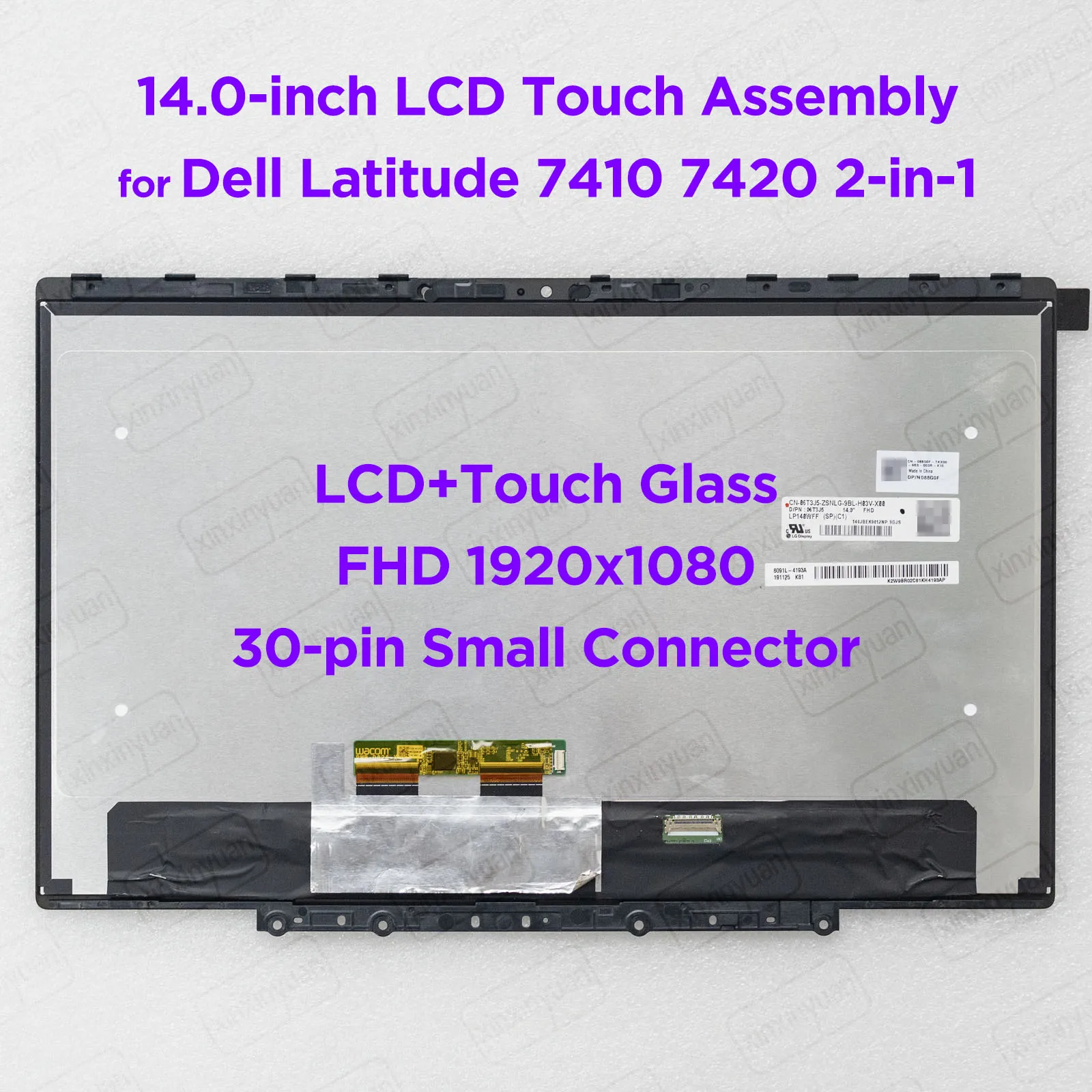

14,0-дюймовый ЖК-экран с сенсорным дигитайзером в сборе для DELL Latitude 7410 7420 2-в-1, дисплей LP140WFF-SPC1 FHD1920x1080 DP/N 088G0F