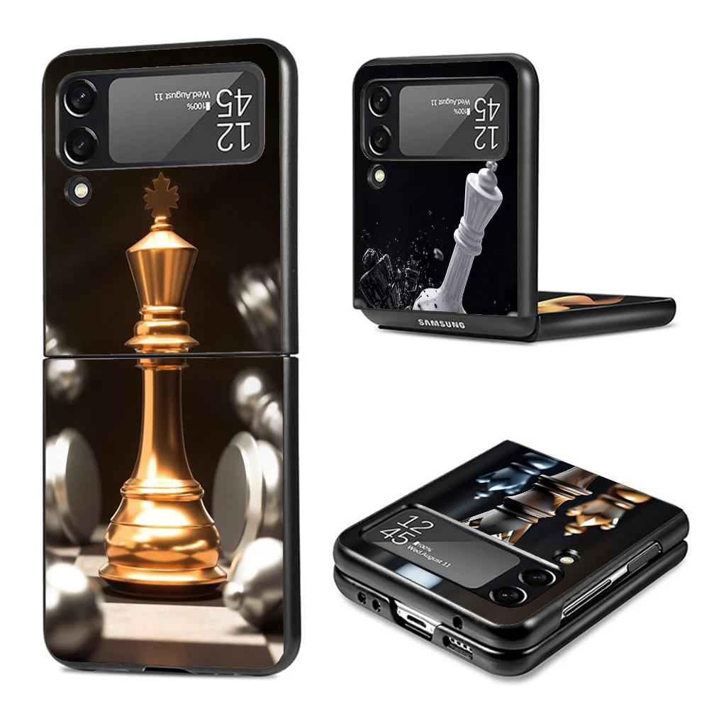 Competitive Chess Game Phone Case For Samsung Galaxy Z Flip6 5G Flip5 Flip4 Flip3 ZFlip 6 3 4 5 Hard PC shockproof Back Cover