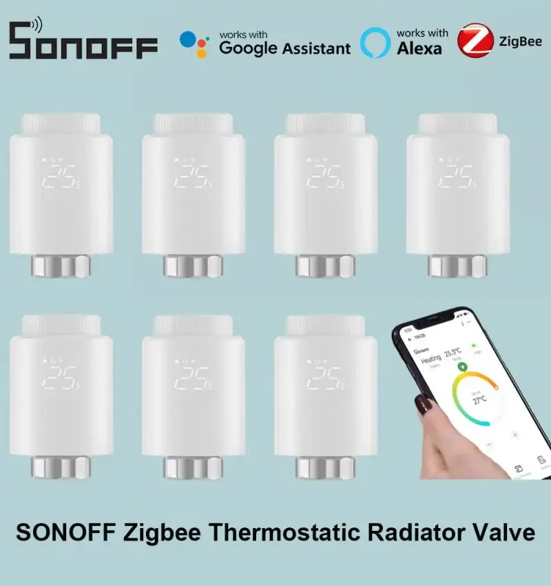 

Термостатический клапан радиатора SONOFF TRVZB Zigbee 1-5 шт., умный дом, дистанционное управление через приложение EWeLink работает с SONOFF ZB Bridge-P