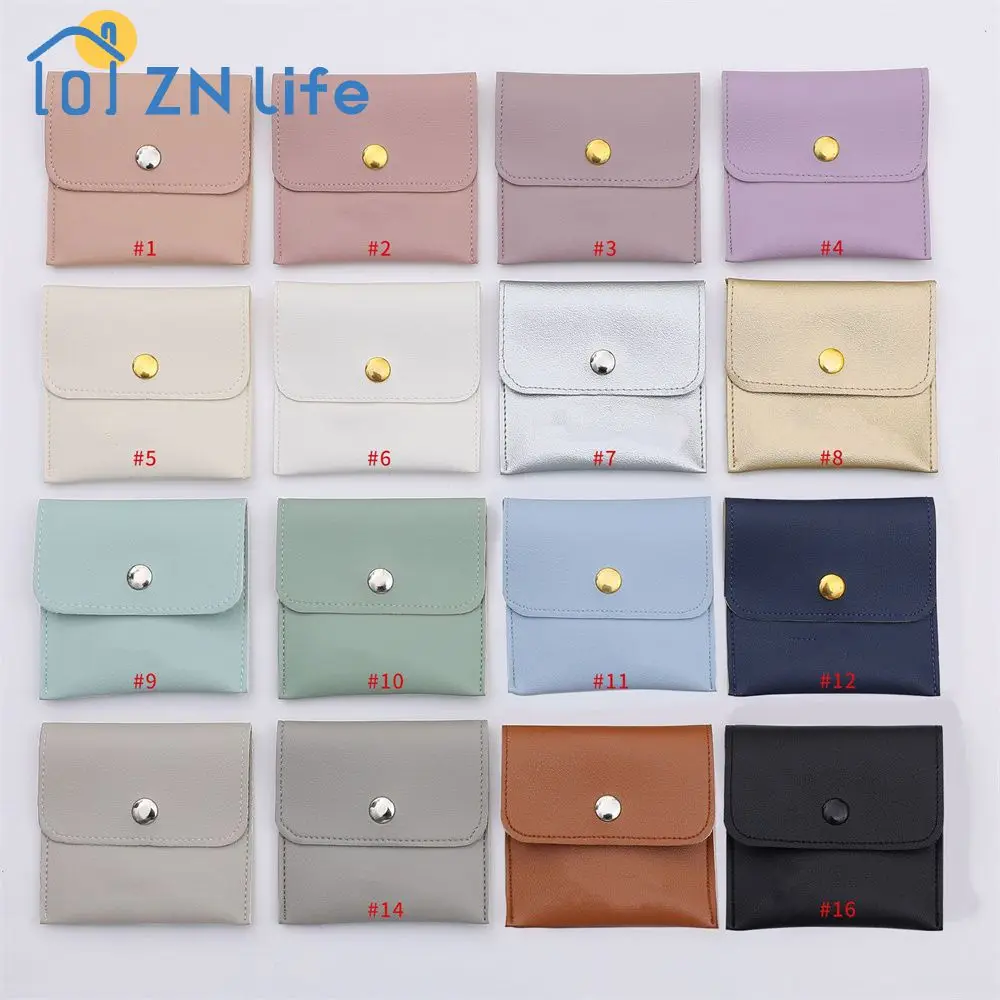 Storage Bag Durable Convenient Pu Fashionable 8 * 8cm Must-have Small Jewelry Storage Bag Compact Buckle Bag Stylish Versatile